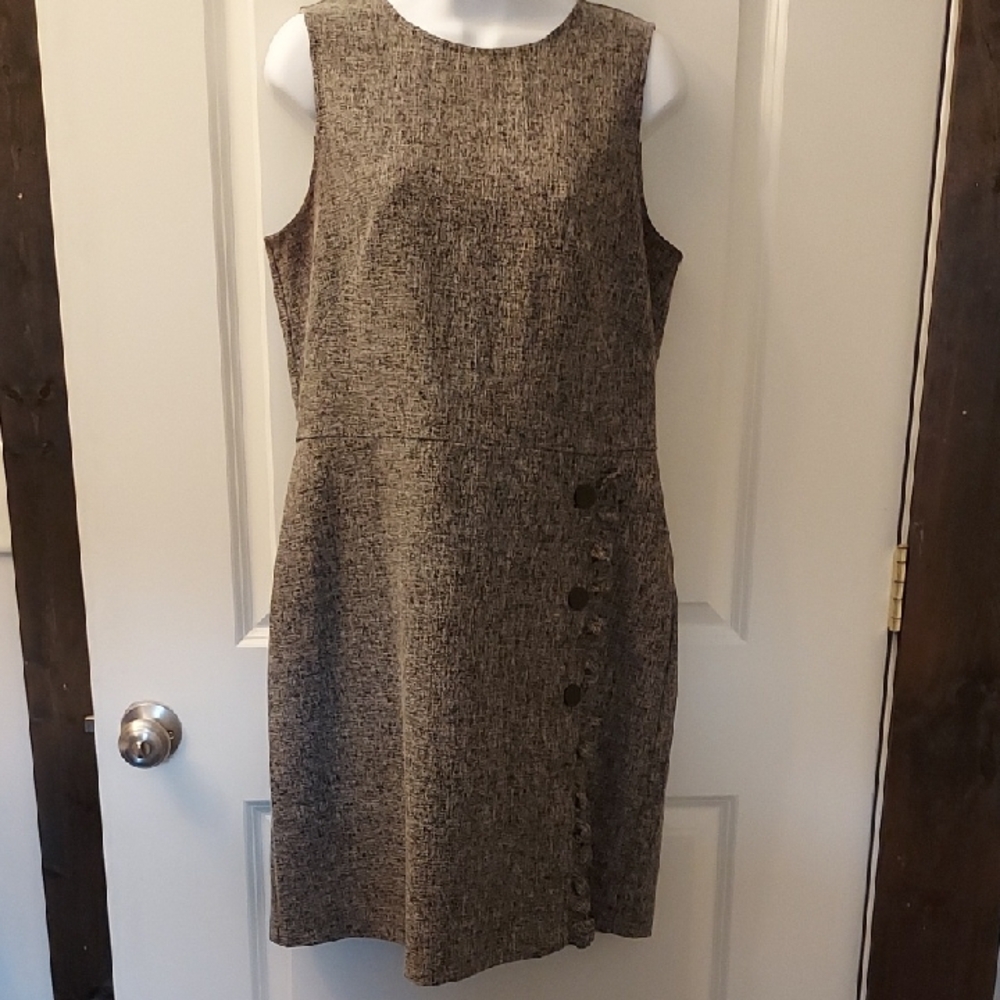 LOFT Heather Grey Black Textured Dress